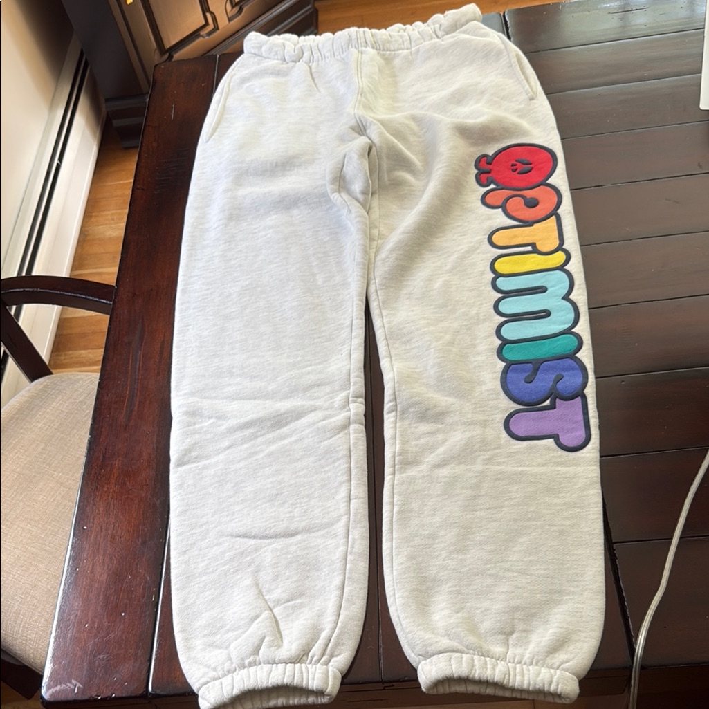Madhappy White And Red Sweatpants With Elastic Cuffs